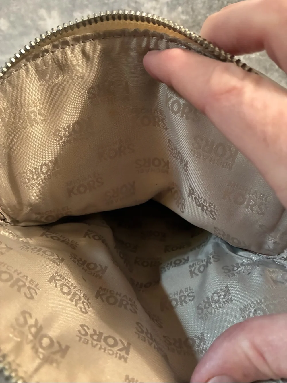 Michael Kors Cream & Brown Snake-Print Crossbody Saddle Bag